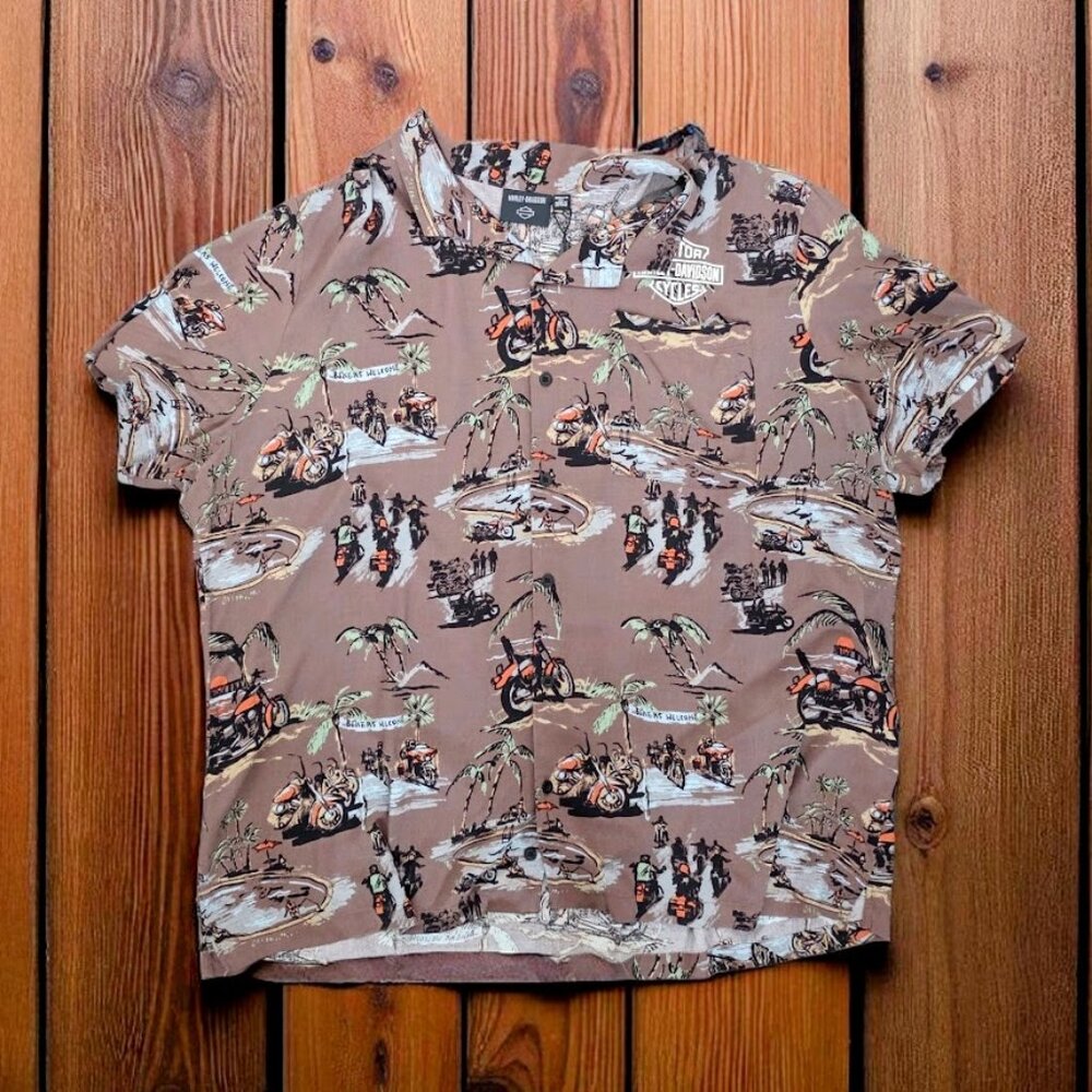 NWT Harley Davidson Men's Daytona Aloha Short Sleeve Shirt 4X